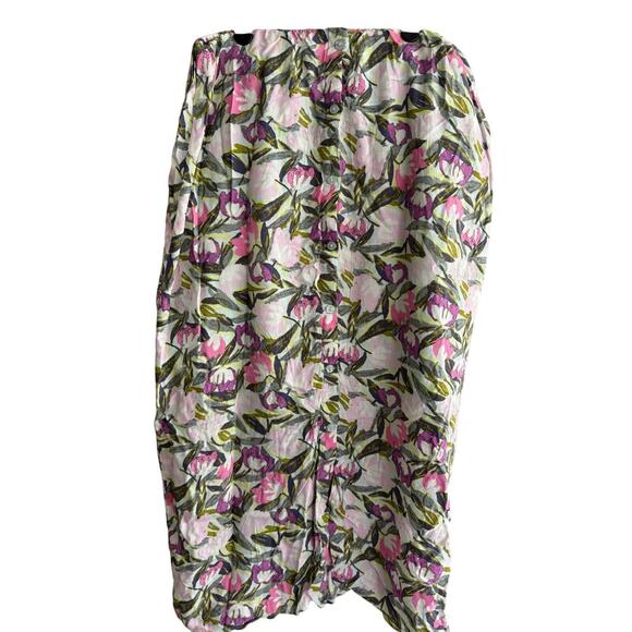 Dip Floral Maxi Button Up Elastic Waist Soft Skirt size Large - Picture 2 of 8